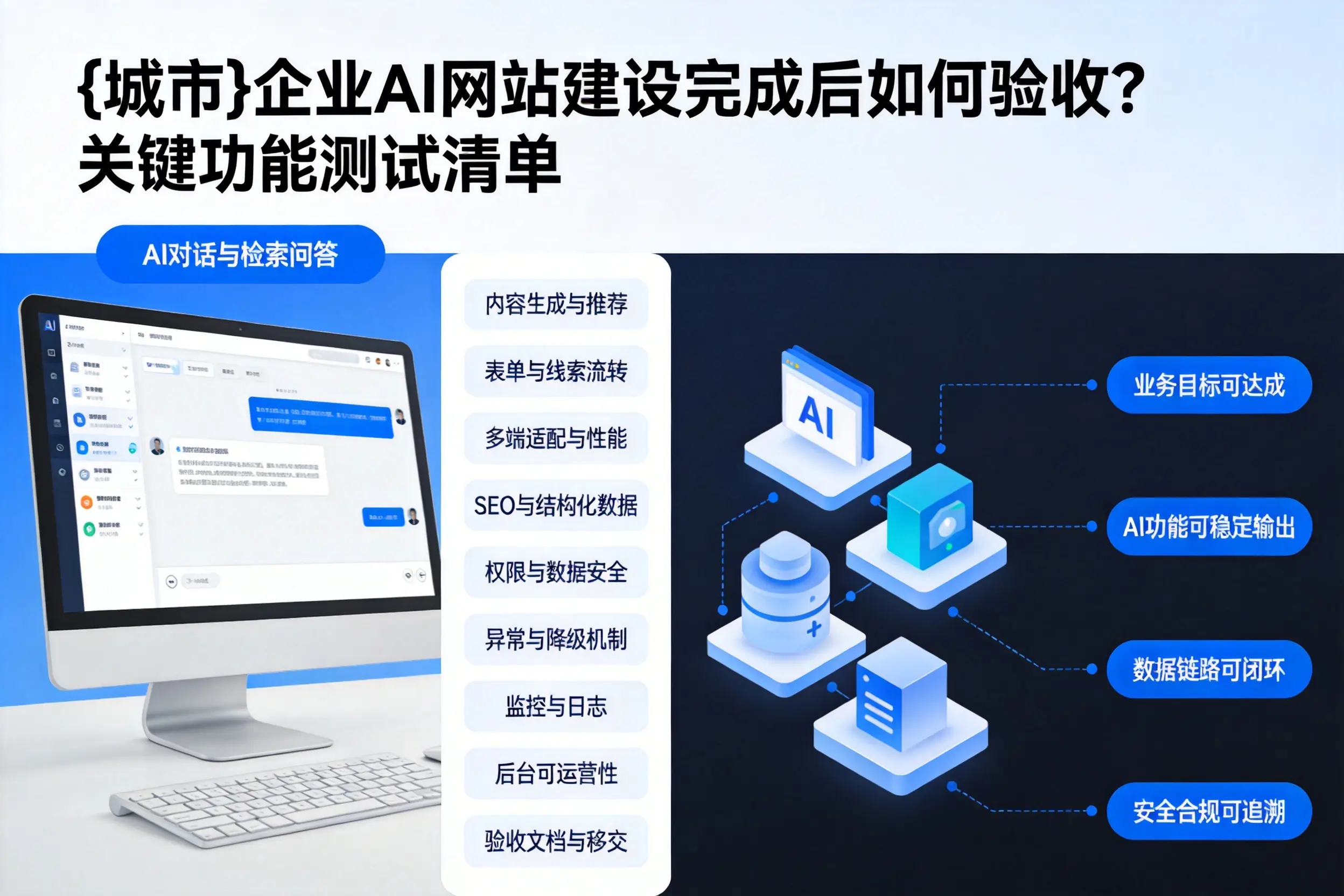 中山企业AI网站建设完成后如何验收？关键功能测试清单