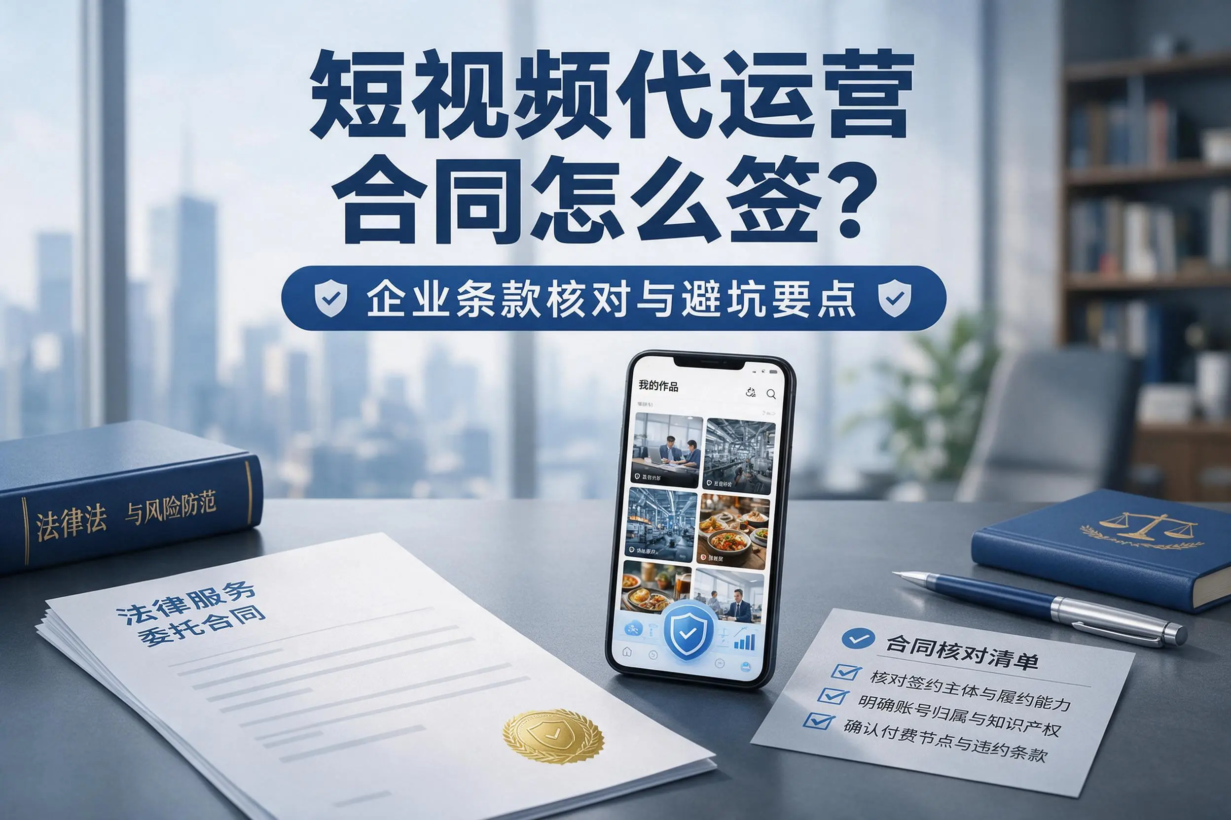 短视频代运营合同怎么签?中山企业条款核对与避坑要点