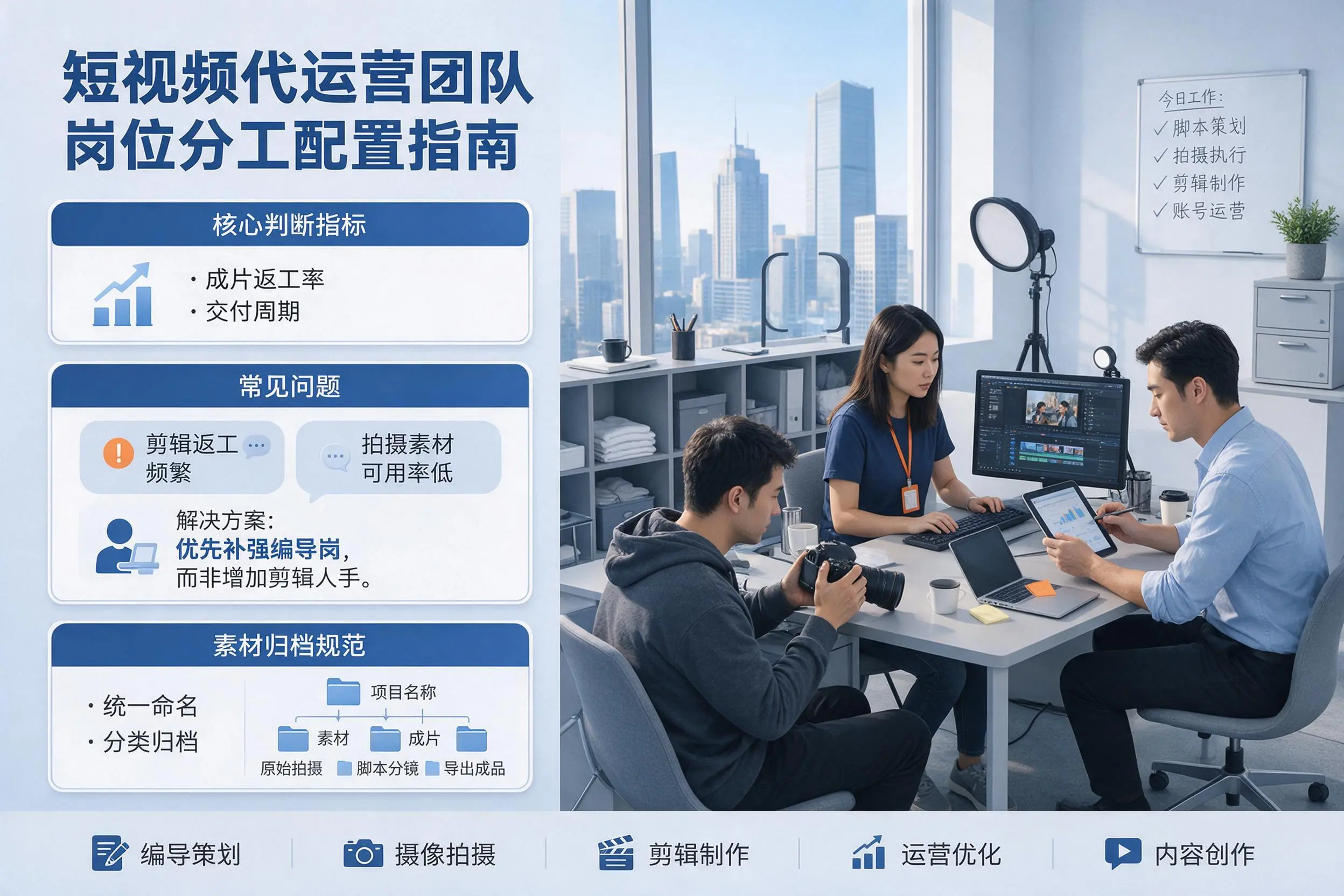 短视频代运营团队如何配置?中山企业岗位分工科普说明