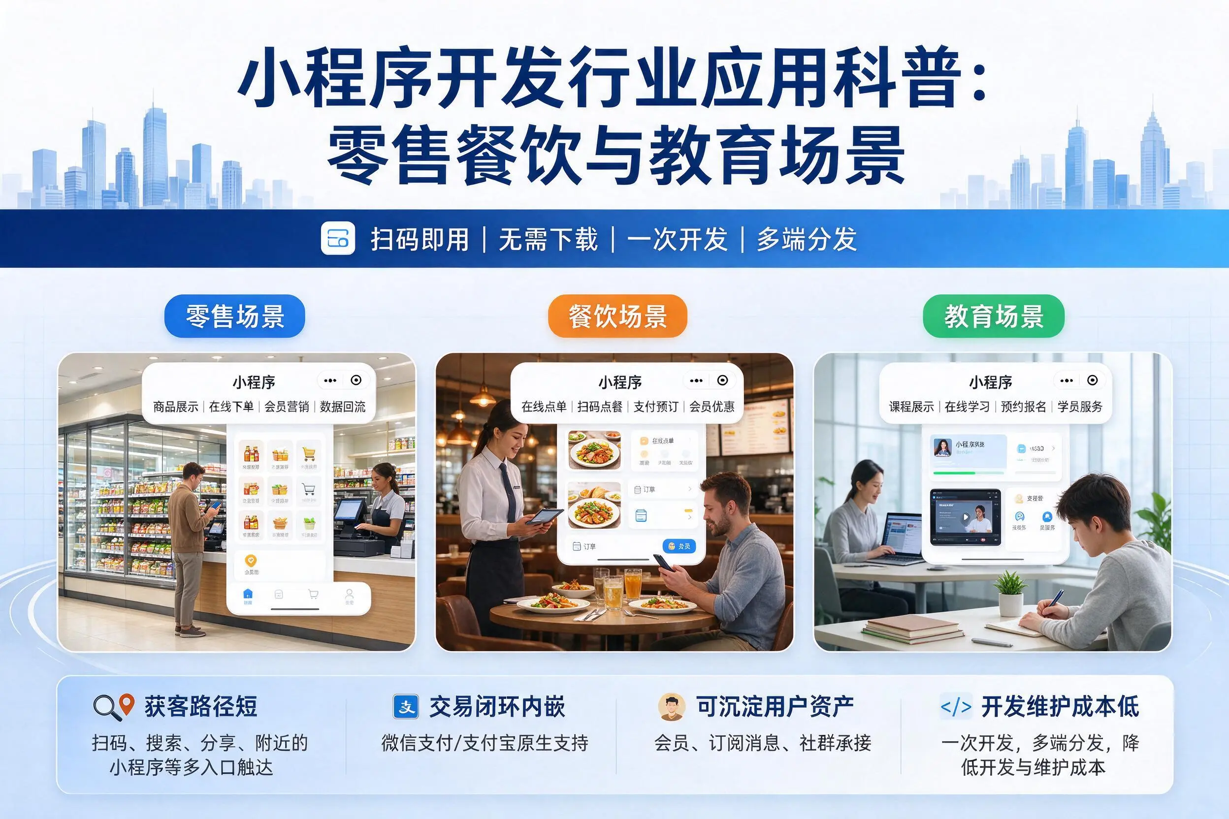 中山小程序开发行业应用科普:零售餐饮与教育场景
