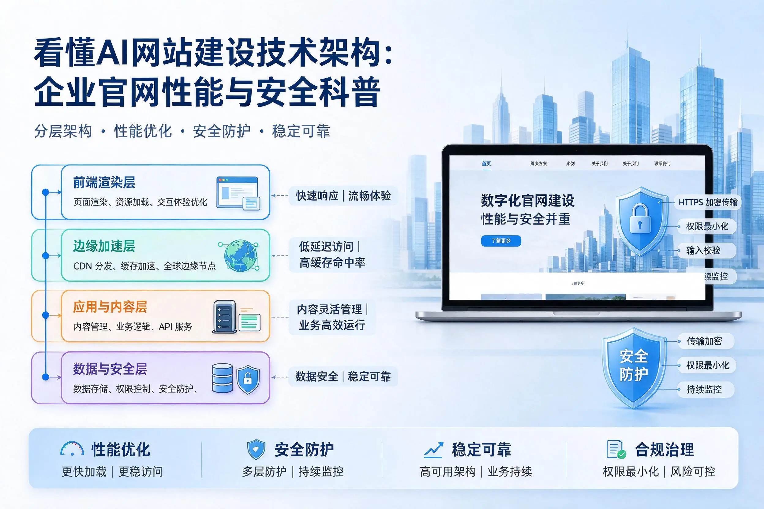 看懂AI网站建设技术架构：中山企业官网性能与安全科普