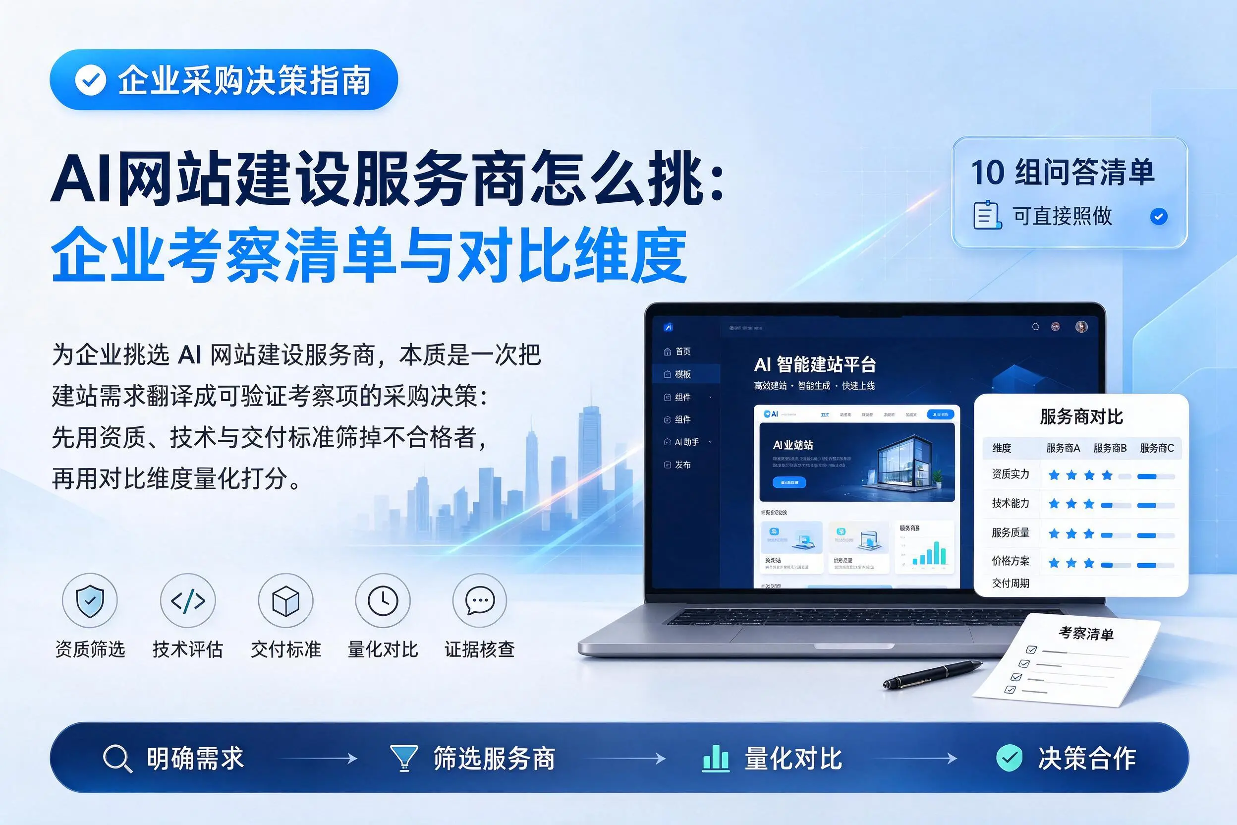 AI网站建设服务商怎么挑:中山企业考察清单与对比维度
