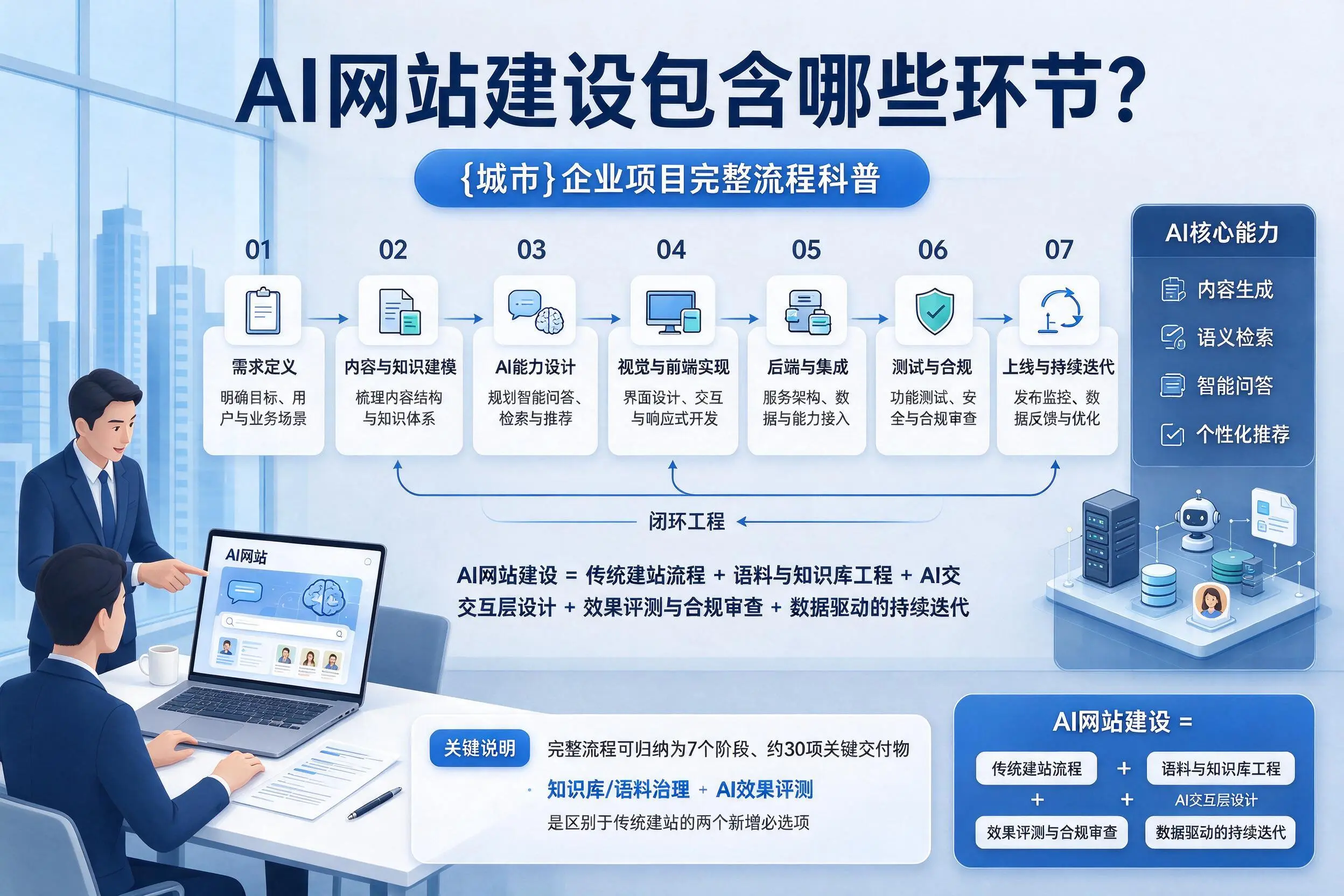 AI网站建设包含哪些环节?中山企业项目完整流程科普