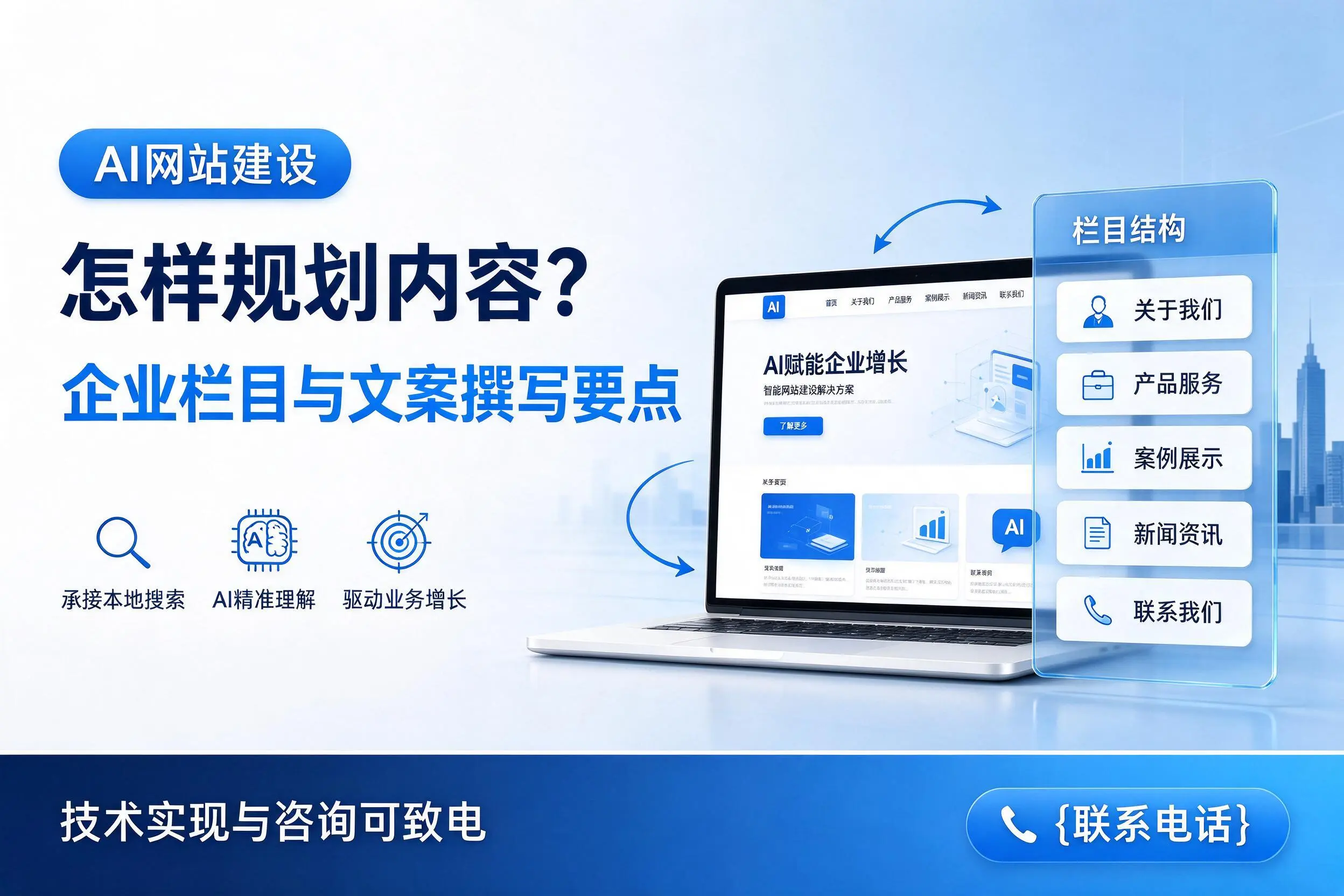 AI网站建设怎样规划内容?中山企业栏目与文案撰写要点